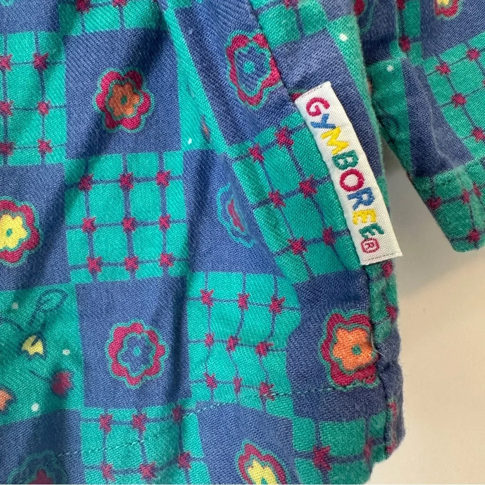 VTG Gymboree St. Moritz Toddler Small Blouse 1996 Rainbow Label‎ Bows Checkered - Picture 8 of 9